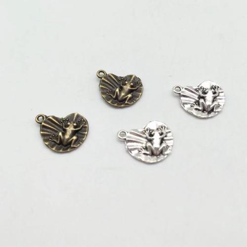 Sinc Alloy Pendants Ainmhithe, Frog, plátáilte, DIY, dathanna níos mó le haghaidh rogha, 21x18x3mm, 100ríomhairí pearsanta/Mála, Díolta De réir Mála