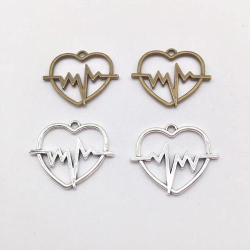 Zinc Alloy Heart Pendants plated DIY Sold By Bag