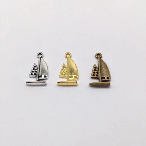 Vehicle Shaped Zinc Alloy Pendants Sail Boat plated DIY Sold By Bag