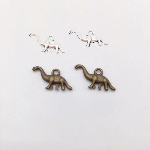 Cink Alloy životinja Privjesci, Dinosaurus, pozlaćen, možete DIY, više boja za izbor, 13x27x3mm, 100računala/Torba, Prodano By Torba