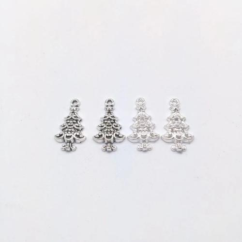 Zinklegering Kerst Hangers, Zinc Alloy, Kerstboom, plated, DIY, meer kleuren voor de keuze, 23x12x3mm, 100pC's/Bag, Verkocht door Bag