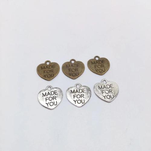 Zinklegering Hart Hangers, Zinc Alloy, plated, DIY, meer kleuren voor de keuze, 15x15x1mm, 100pC's/Bag, Verkocht door Bag