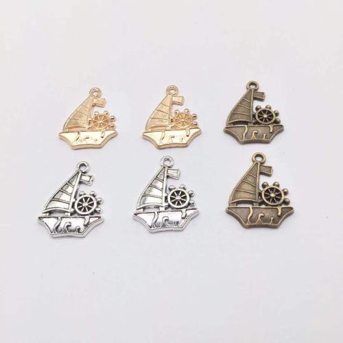 Vehicle Shaped Zinc Alloy Pendants Sail Boat plated DIY Sold By Bag