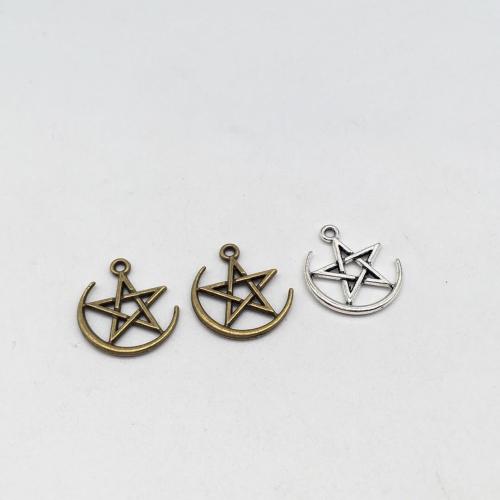 Sinkkiseos Star riipus, Tähti, päällystetty, tee-se-itse, enemmän värejä valinta, 20x17mm, 100PC/laukku, Myymät laukku