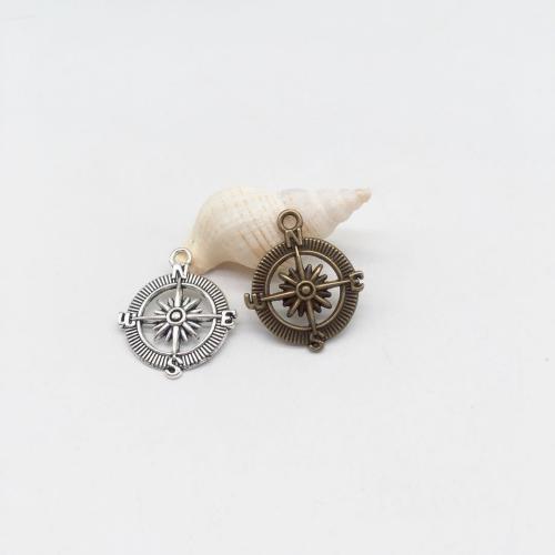 Zinc Alloy Pendants Compass plated DIY 25mm Sold By Bag