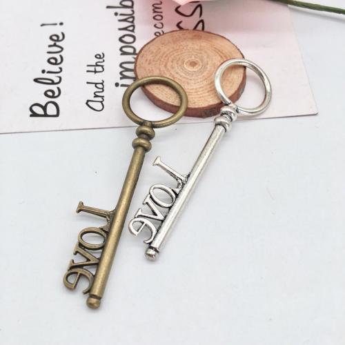 Zinc Alloy Key Pendants plated DIY Sold By Bag