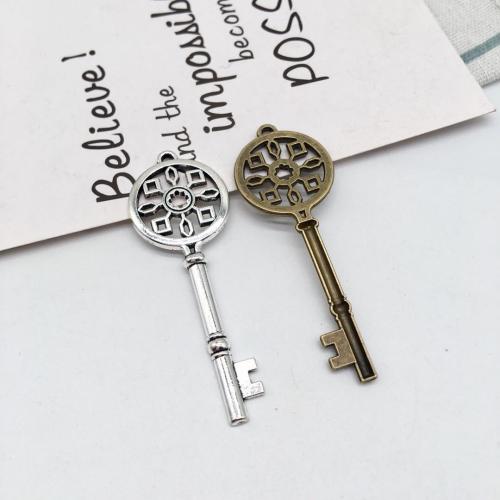 Zinc Alloy Key riipukset, Sinkkiseos, Avain, päällystetty, tee-se-itse, enemmän värejä valinta, 70x25mm, 100PC/laukku, Myymät laukku