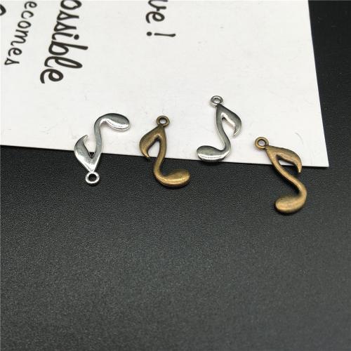 Zinc Alloy Pendler, Music Note, forgyldt, du kan DIY, flere farver til valg, 23x11mm, 100pc'er/Bag, Solgt af Bag