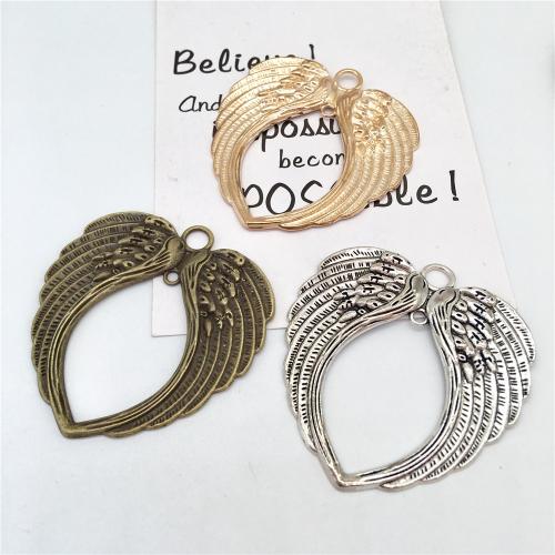 Zinklegering vleugel hangers, Zinc Alloy, Vleugelvorm, plated, DIY, meer kleuren voor de keuze, 65x69mm, 100pC's/Bag, Verkocht door Bag