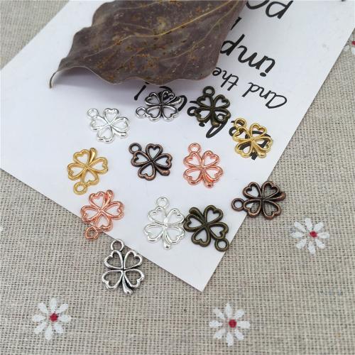 Liga de zinco Clover Pendant, Trevo de quatro folhas, banhado, DIY, Mais cores pare escolha, 17x13mm, 100PCs/Bag, vendido por Bag