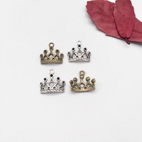 Sinc Alloy Crown Pendants, Corónach, plátáilte, DIY, dathanna níos mó le haghaidh rogha, 12x13mm, 100ríomhairí pearsanta/Mála, Díolta De réir Mála