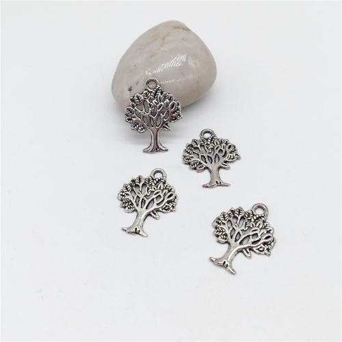 Zinc Alloy Pendler, Tree, antik sølv farve forgyldt, du kan DIY, 21x16mm, 100pc'er/Bag, Solgt af Bag