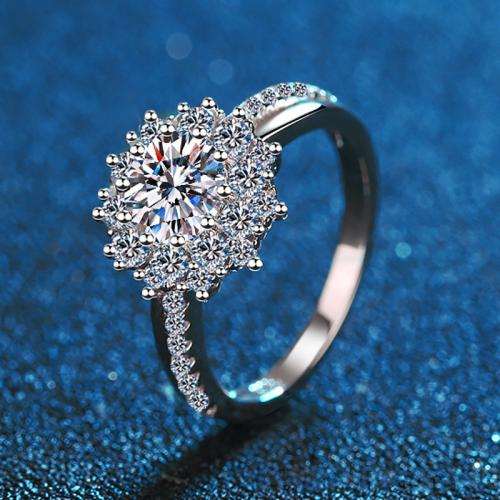 925 Sterling Silver Finger Ring Flower  & for woman US Ring .5-9 Sold By PC