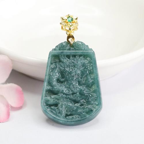 Gemstone Pendants Jewelry Jadeite Dragon DIY Sold By PC