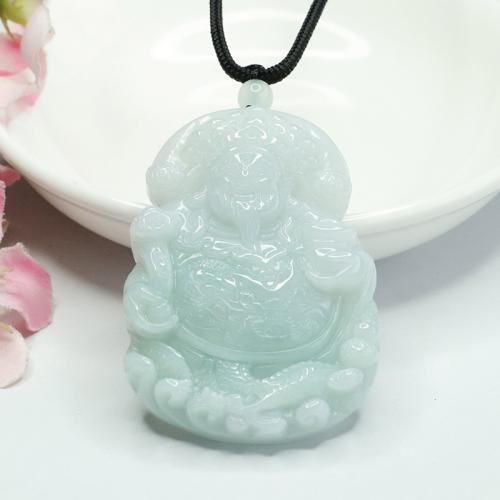 Gemstone Pendants Jewelry Jadeite God of Wealth Carved DIY Grade A Sold By PC