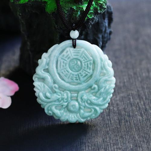 Bijoux Pendentifs en pierres gemmes, jade, dragon, gravé, DIY, 47x47x4mm, Vendu par PC