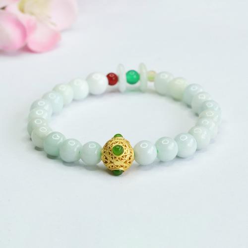 Jadeite Bracelet with Zinc Alloy folk style & for woman Grade A Length Approx 6-8 Inch Sold By PC