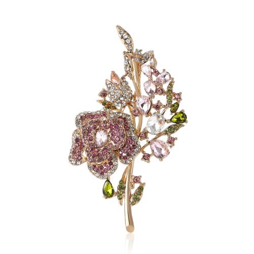 Zinc Alloy Brooches Bouquet for woman & with rhinestone Sold By PC