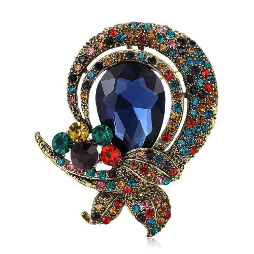 Zinc Alloy Brooches for woman & with rhinestone Sold By PC