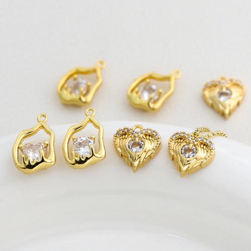 Cubic Zirconia Micro Pave Brass Pendant DIY & micro pave cubic zirconia Sold By PC