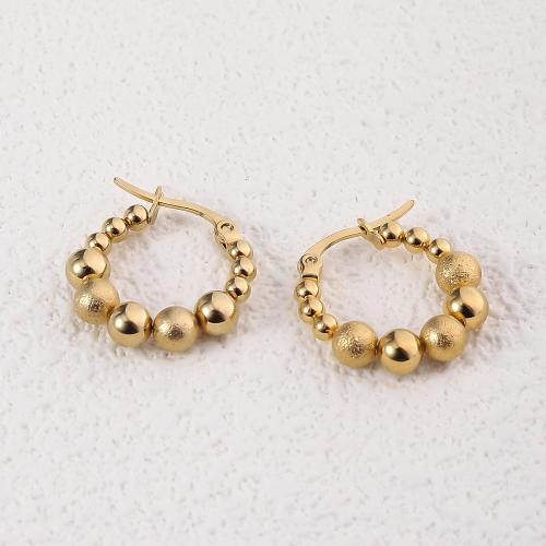 Acier inoxydable Levier Retour Earring, Acier inoxydable 304, Plaqué or 18K, bijoux de mode & pour femme, doré, 21mm, Vendu par paire