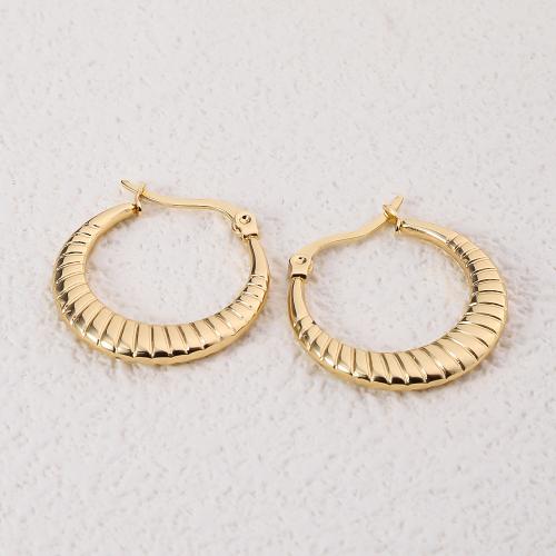 Acier inoxydable Levier Retour Earring, Acier inoxydable 304, Plaqué or 18K, bijoux de mode & pour femme, doré, 23mm, Vendu par paire