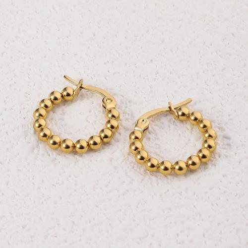 Acier inoxydable Levier Retour Earring, Acier inoxydable 304, Plaqué or 18K, bijoux de mode & pour femme, doré, 18mm, Vendu par paire