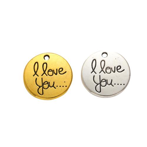 Zinc Alloy Pendants Flat Round plated DIY nickel lead & cadmium free Approx Sold By Bag