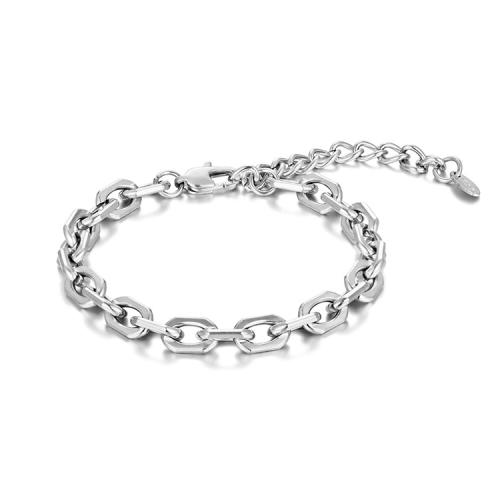 Stainless Steel Jewelry Bracelet 304 Stainless Steel with 5cm extender chain Vacuum Ion Plating fashion jewelry & Unisex Length Approx 17 cm Sold By PC