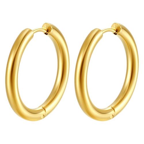 Stainless Steel Huggie Hoop Earring 304 Stainless Steel Donut Vacuum Ion Plating fashion jewelry & for woman Sold By Pair