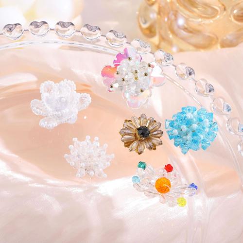 Hair Accessories DIY Findings Crystal Flower Sold By PC