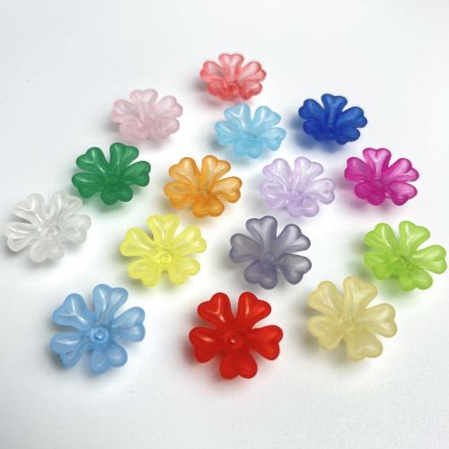 Haaraccessoires DIY bevindingen, Acryl, Bloem, spuitgieten, frosted, meer kleuren voor de keuze, 16x6mm, Gat:Ca 1.3mm, Ca 1300pC's/Bag, Verkocht door Bag