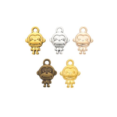 Zinc Alloy Animal Pendants Monkey plated DIY nickel lead & cadmium free Sold By Bag