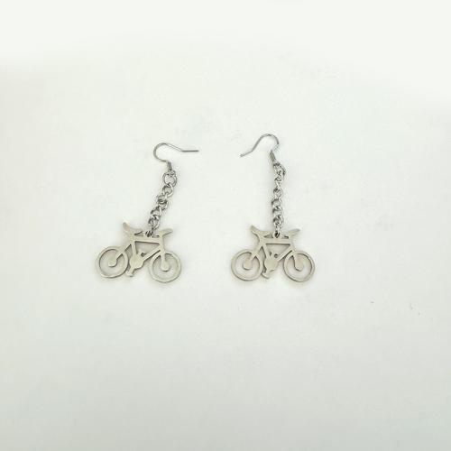 Stainless Steel Drop Earring 304 Stainless Steel Bike plated fashion jewelry Sold By PC