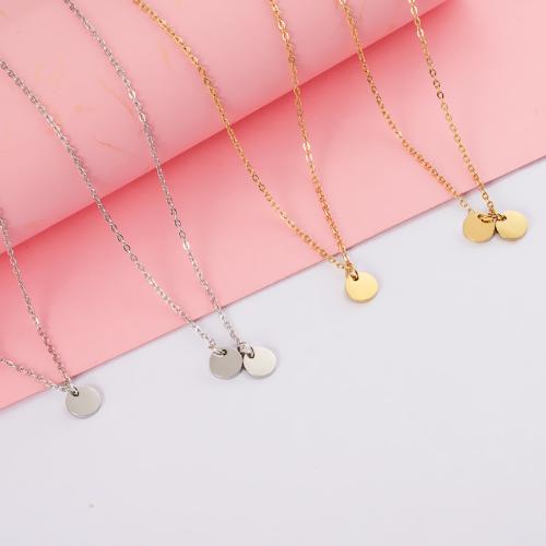 Stainless Steel Jewelry Necklace 304 Stainless Steel Round plated & for woman Sold By PC