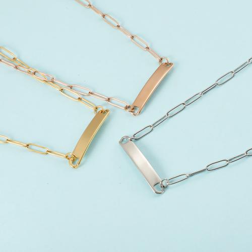 Stainless Steel Jewelry Necklace 304 Stainless Steel Rectangle plated for woman Sold By PC