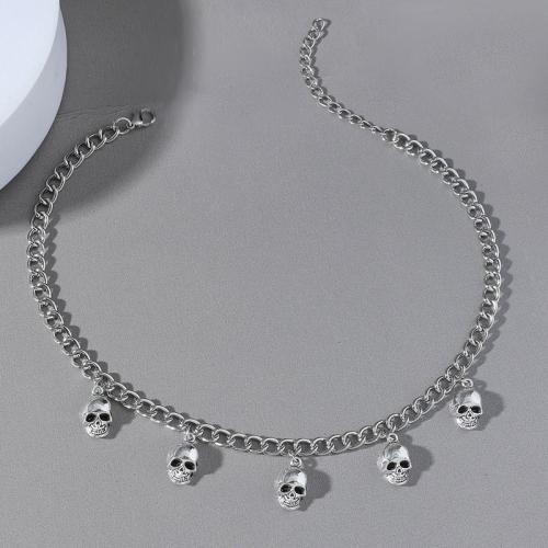 Zinc Alloy Jewelry Necklace with 5cm extender chain silver color plated fashion jewelry silver color nickel lead & cadmium free Length 40 cm Sold By PC