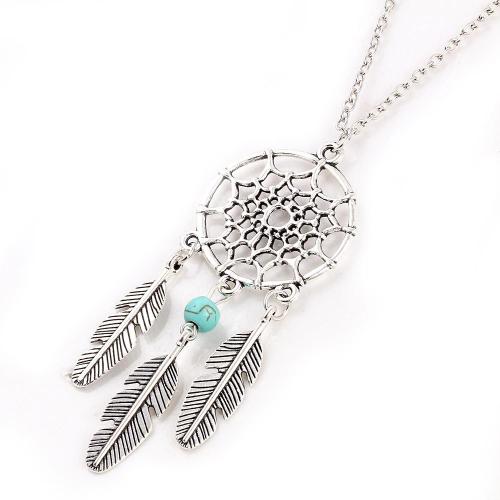 Zinc Alloy Jewelry Necklace with Gemstone with 5cm extender chain silver color plated fashion jewelry silver color nickel lead & cadmium free Length 50 cm Sold By PC