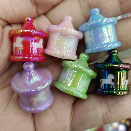 Plated Acrylic Beads Carousel DIY Sold By Bag