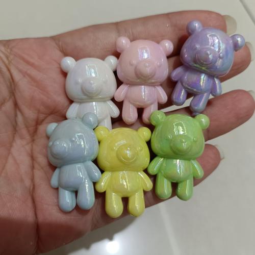 Plated Acrylic Beads Bear DIY Sold By Bag