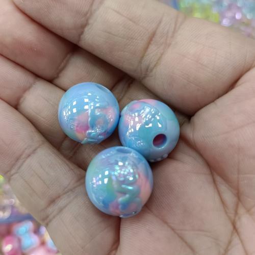 Plated Acrylic Beads Round DIY 16mm Sold By Bag