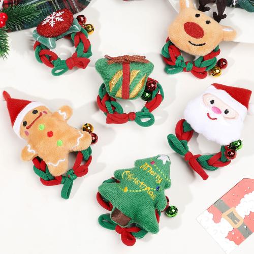 Cloth Elastic Band handmade Christmas Design & for woman multi-colored Sold By PC