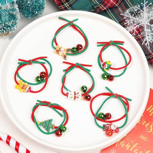 Cloth Elastic Band with Resin handmade Christmas Design & for woman multi-colored Sold By PC