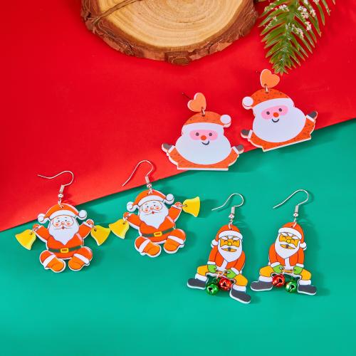 Christmas Earrings Acrylic printing Christmas Design & for woman Sold By Pair