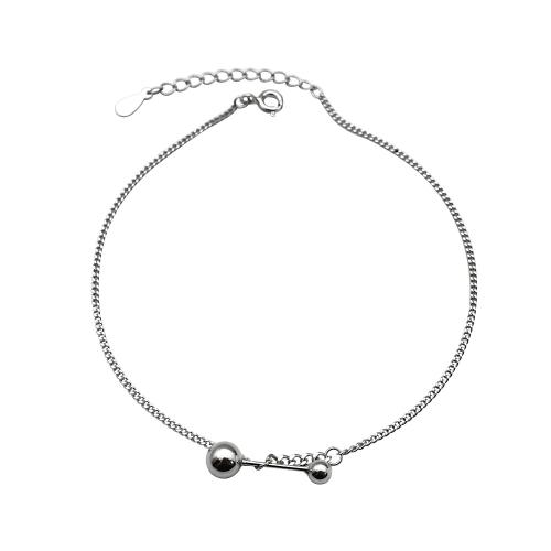 Faisean Sterling Silver Anklet, 925 Sterling Silver, le 3CM slabhra extender, do bhean, airgid, Fad Thart 22 cm, Díolta De réir PC