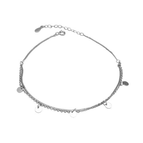 
Mode Sterling Silver Anklet, 925 Sterling Silver, med 3CM extender kedja, för kvinna, silver, Längd Ca 21 cm, Säljs av PC