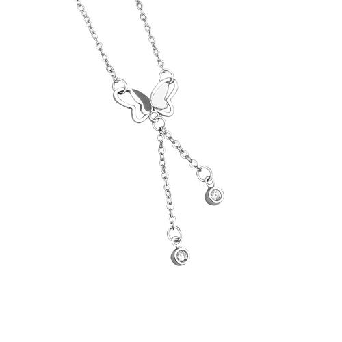 Cavigliera in argento sterling moda, 925 argento sterlina, with 3CM extender chain, Farfalla, Micro spianare cubic zirconia & per la donna, argento, Lunghezza Appross. 20.5 cm, Venduto da PC