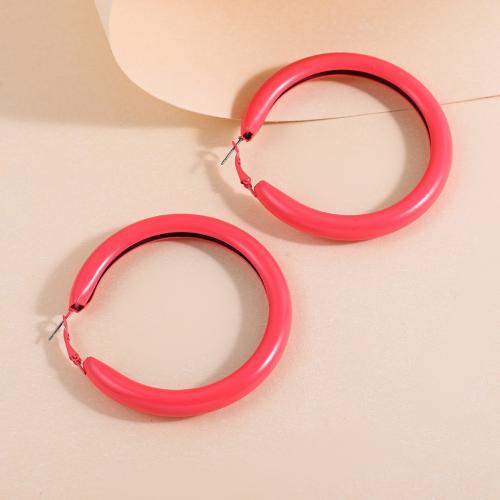 Zinc Alloy Oorbellen, moffelen vernis, voor vrouw, rood, Verkocht door pair