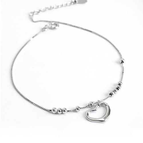 
Mode Sterling Silver Anklet, 925 Sterling Silver, med 3CM extender kedja, för kvinna, silver, Längd Ca 20 cm, Säljs av PC