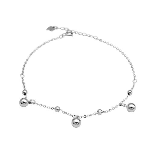 
Mode Sterling Silver Anklet, 925 Sterling Silver, med 3CM extender kedja, för kvinna, silver, Längd Ca 20 cm, Säljs av PC